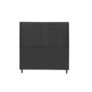 Imagem de Cabeceira Casal 144 Cm Barcelona Preto para Cama Box Estofada - JBE Mó