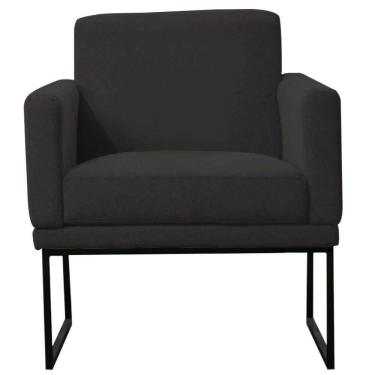 Imagem de Poltrona Decorativa Juliette Suede Com Armação Preta Metal