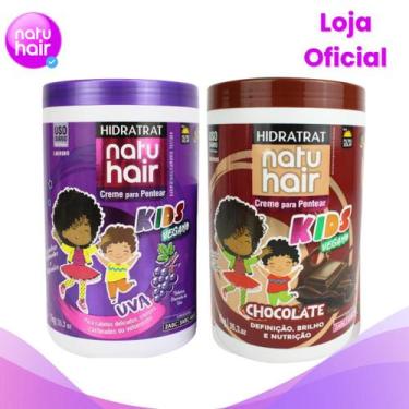 Imagem de Kit Creme para pentear Uva + Chocolate Natuhair 1KG - Natuhair Cosméti