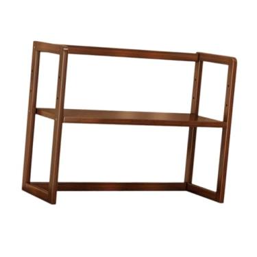 Imagem de Ｂｅｓｇａ Organizador de mesa, prateleira de armazenamento, painel traseiro de camada dupla, prateleira de exposição de mesa, estante para balcão, despensa, Comprimento 52cm