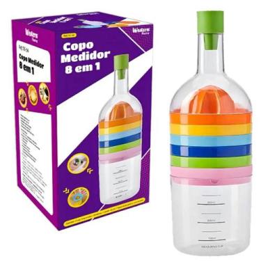Imagem de Copo Medidor 8 Em 1 Funil Espremedor Ralador Dosador Abridor - ETILUX