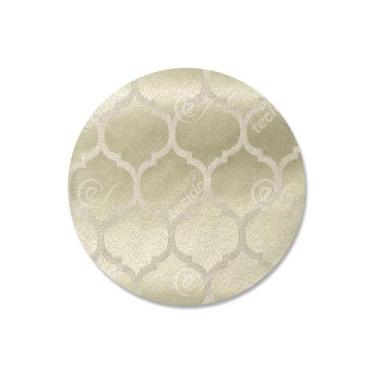 Imagem de Capa para Sousplat em Tecido Jacquard Bege Geométrico Tradicional - Ja