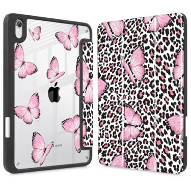 Imagem de May Chen Capa fina para iPad mini 7 (A17 Pro, 7ª geração) 2024 / iPad mini 6 (6ª geração) 8,3 polegadas, [suporte de lápis embutido] capa à prova de choque, capa traseira transparente transparente