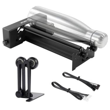 Imagem de LOKLiK Rolo rotativo a laser - Gravação rotativa de 360° para a maioria dos gravadores a laser, 5 engrenagens ajustáveis, acessório rotativo a laser para gravação de objetos cilíndricos, taça de vinho