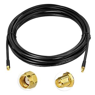 Imagem de Bingfu Cabo coaxial de extensão de antena WiFi, 6 m, RP-SMA macho para RP-SMA fêmea, suporte de anteparo duplo blindado de baixa perda, cabo ALSR240 para roteador sem fio WiFi, hotspot, câmera IP de