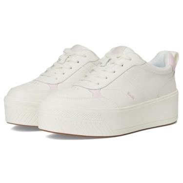 Imagem de Keds Tênis feminino Skyler II com cadarço, Couro branco-neve/rosa-claro, 37