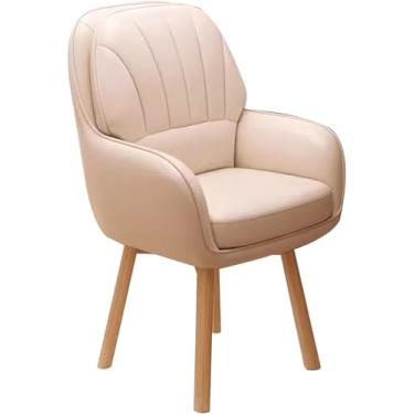 Imagem de Cadeira Para Penteadeira, Cadeira De Maquiagem, Cadeira Giratória, Cadeira De Computador Com Braços, Encosto E Pernas De Madeira Maciça, Cadeira Para Quarto, White, One Size