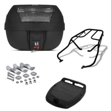 Imagem de Baú Bauleto para Moto 28 Litros Pro Tork + Bagageiro, CRISTAL, BIZ 100