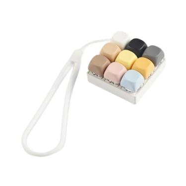 Imagem de Esquirla Brinquedo Fidget com Botão de Teclado e Dedo, Brinquedo Resistente e Divertido, Conveniente para Adultos, Acessório para Telefone, Chaveiro com, Multicolorido