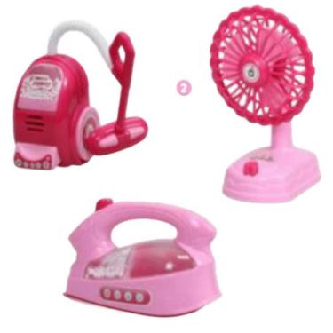 Imagem de Kit 3 Mini Eletro Aspirador de Pò Ferro Passar Ventilador - Ark Toys