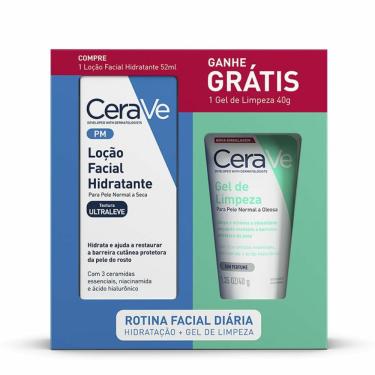 Imagem de Kit CeraVe Loção Facial Hidratante 52ml + Gel de Limpeza 40g
