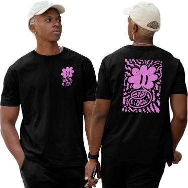 Imagem de Camiseta Algodão Basica‎ Abstract Thorns Flowers Pink Street-Unissex