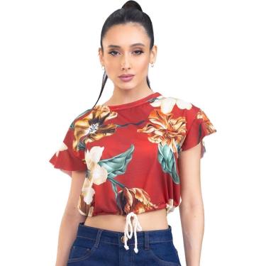 Imagem de Blusa Onça Preta Amarracao PR23 Vermelho Feminino-Feminino