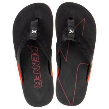 Imagem de Chinelo masculino kn6 pro u1 kenner - dfy, Preto, Vermelho, 40