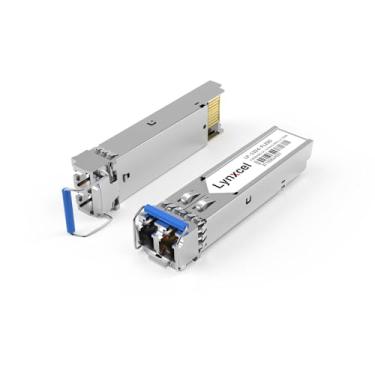 Imagem de Lynxcel Transceptor LC SFP de 1,25 G, módulo SFP de modo único 1000Base-LX, 1310 nm SMF Dual LC, até 20 km para Cisco, Ubiquit UniFi, TP-Link, Meraki, Intel, Mikrotik, Netgear e mais, pacote com 2