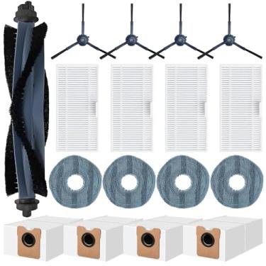 Imagem de Detetap Kits de peças de reposição C20 Omni para aspirador de pó Eufy C20 Omni Robot 1 escova de rolo | 4 escovas laterais | 4 filtros | 4 esfregões | 4 sacos de pó - pacote com 17