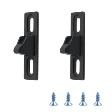 Imagem de Oedema 2 peças de suporte de porta deslizante de zinco maçaneta de porta de vidro deslizante de hardware trava de substituição com parafusos para várias janelas e portas, preto
