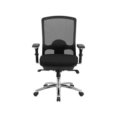 Imagem de Flash Furniture Hercules Série 24/7 Uso intensivo Grande e Alto 159 kg Cadeira de escritório ergonômica giratória multifuncional de malha preta