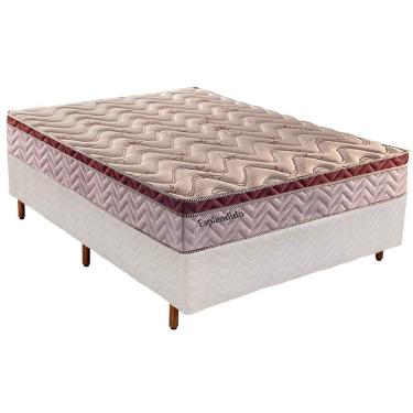 Imagem de Conjunto Box Casal: Colchão Molas Paropas Ensacadas Esplêndido + Base CRC Courano White (138x188)