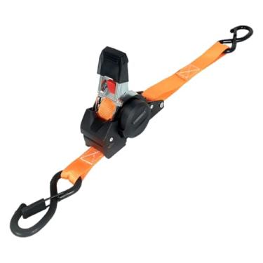 Imagem de IEUDNS Cinta de amarração retrátil com catraca, cinta de poliéster multiuso com ganchos duplos S para motocicleta leve, 2.5 Cm X 3 Metros