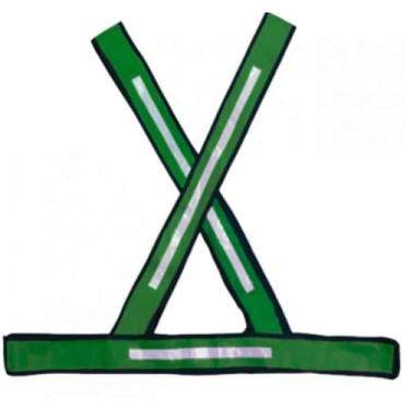 Imagem de Kit 2 Colete De Sinalização Refletivo PVC Tipo X Segurança Para Obras Motoqueiro Rodovias Manobrista(Verde)