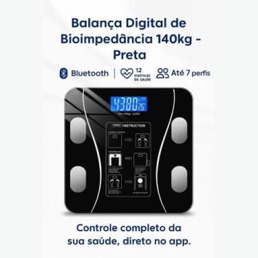 Imagem de Balança Digital de Bioimpedância 140kg Preta - Top Rio