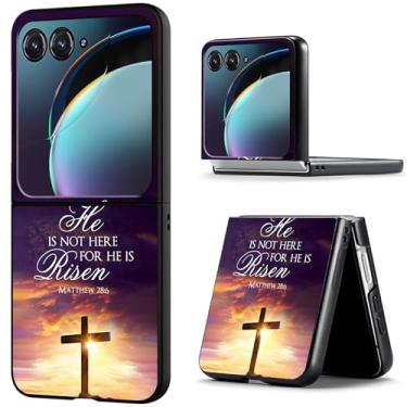 Imagem de BREIDMKFM Capa para Motorola Razr Plus 2024, capa protetora para Motorola Razr 50 Ultra, fina, rígida, antiarranhões, à prova de choque, carregamento sem fio, capa protetora, Jesus Bible Cross