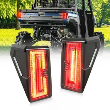 Imagem de OPP ULITE Lanterna traseira de LED Ranger para Polaris Ranger 1000 XP/Crew 2018-2025, luzes de freio e de corrida, Plug N Play, lente preta fumê, pacote com 2 peças