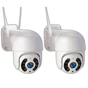 Imagem de Kit 2 Câmeras Externa Segurança Wifi Ip Giratória 360 Full