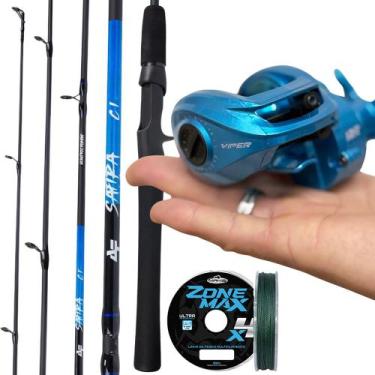 Imagem de kit 15kg Carretilha Anti Cabeleira Viper Vara 1,80mt e Linha - MAKIS F