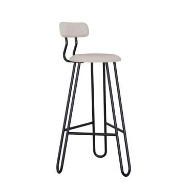 Imagem de Conjunto 2 Banquetas Altas com Encosto Ginger Estrutura Preta - Metali