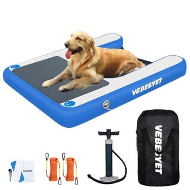 Imagem de VEBESYET Rampa de água inflável para cães, escada inflável para piscinas, barcos, docas, mar e lago, EVA antiderrapante até 81 kg