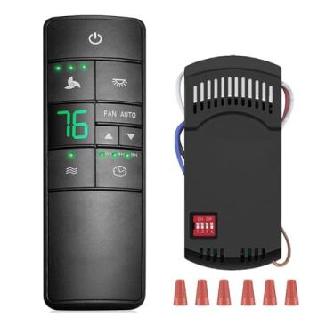 Imagem de Ventilador de teto universal de 3 velocidades, controle remoto termostático para Hampton Bay Harbor Breeze Hunter Honeywell, coleção de decoradores de casa, com temporizador e brisa confortável e