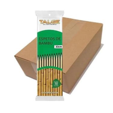Imagem de 5.000 Palito De Bambu Espeto Para Churrasco 30Cm Talge  1Cx 