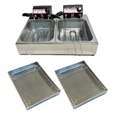 Imagem de Kit Fritadeira Elétrica Industrial 2 Cubas Antichamas 10 Litros com Escorredor M(220)
