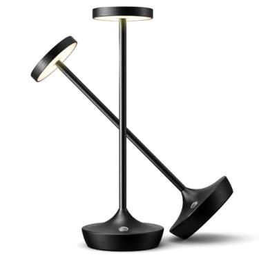 Imagem de Willdoak Candeeiro de mesa sem fio recarregável - 6000 mAh luz de mesa LED operada por bateria - Candeeiros de mesa portáteis reguláveis ao ar livre à prova d'água para pátio, restaurante e jantar (2