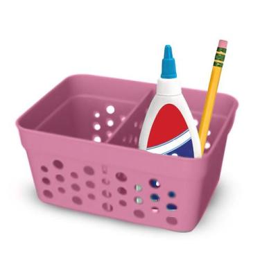 Imagem de Kit Com 3 Cestos Mini Multiuso Com 1 Divisória-Verde/Rose/Preto/Marrom