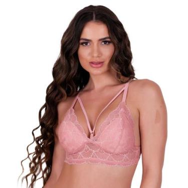 Imagem de Sutiã com Bojo de Tirinhas Renda Strappy Silvana - NAKA MODAS, G, Rosa