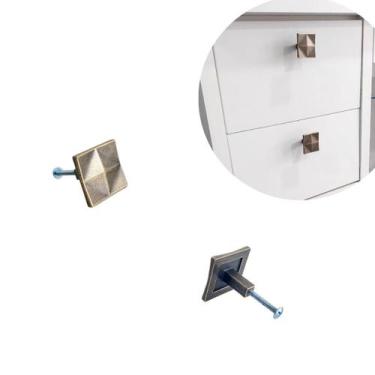 Imagem de 4 Puxador de Gavetas, Móveis, Armários Ouro Velho em Metal - Compras F