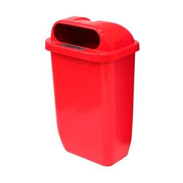 Imagem de Lixeira Papeleira Suporte Poste Ou Parede 50 Litros Coleta Seletiva Re