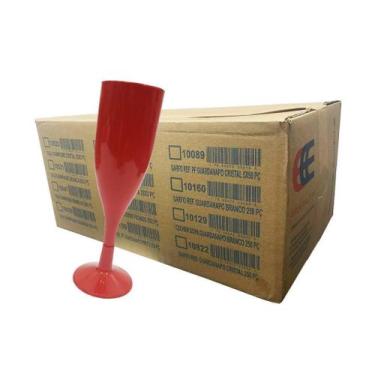 Imagem de Taça Champagne Descartável 120ml Vermelho - 160 un - Elite
