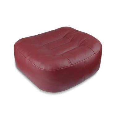 Imagem de YOUFI Almofada de assento de carro de couro super espesso para adultos - almofada de assento portátil com capa respirável, alça e fivela - ideal para caminhões, SUVs e cadeiras de escritório (vermelha