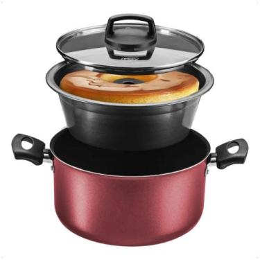 Imagem de Conjunto Panela para Pudim 3 em 1 Revestimento Antiaderente 3,2L Cerej