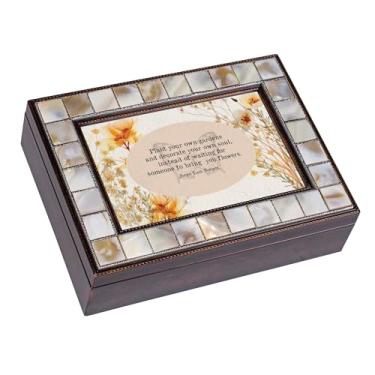 Imagem de Cottage Garden Caixa de joias com foto de bugiganga musical toca Canon em D 15 x 20 cm acrílico e vidro plante seus jardins