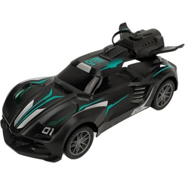 Imagem de Carrinho de Controle Remoto com Efeito de Fumaça, 18cm, Preto e Verde, 2.4Hz, Escala 1:20