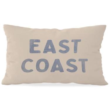 Imagem de Capa de travesseiro Wheatwin Blue Coastal 30x50cm Flanelette