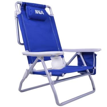 Imagem de Cadeira de Praia Reclinável 5 Posições Kala Alumínio Poliéster Azul Bo