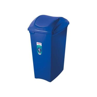 Imagem de Lixeira 40,0L Coleta Seletiva Basculante Azul Sanremo