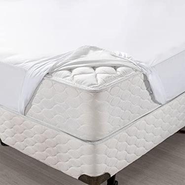 Imagem de Protetor Para Colchão Solteiro Algodão Impermeável Branco
