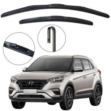 Imagem de Kit Palheta Dianteira Creta 2016 a 2021 Limpador de Parabrisa de Silic